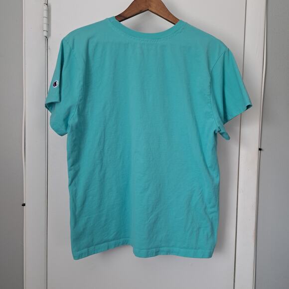 Champion Classic Tee Chromatic Script Portal Teal Women's XL - Picture 2 of 6